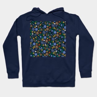 Pretty Colorful Ditsy Floral Blue Design Hoodie